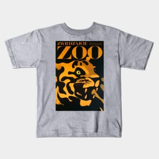 Visit The ZOO Warsaw Poland TIGER Advertisement Vintage Travel Kids T-Shirt